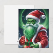 Alien Santa Claus Feestdagenkaart (Voorkant / Achterkant)
