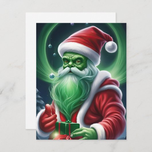 Alien Santa Claus Feestdagenkaart (Voorkant / Achterkant)