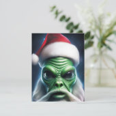 Alien Santa Claus Feestdagenkaart (Staand voorkant)