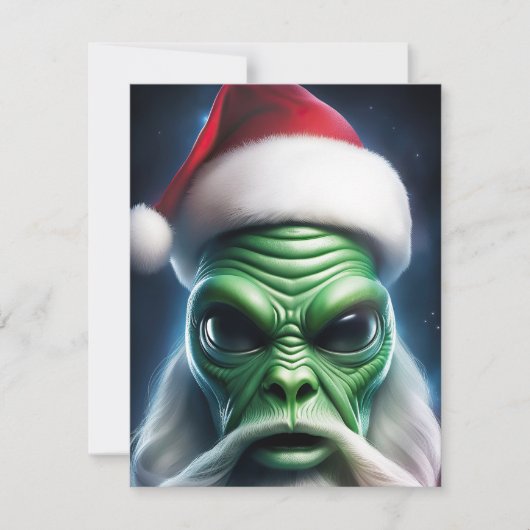 Alien Santa Claus Feestdagenkaart (Voorkant)