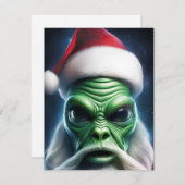 Alien Santa Claus Feestdagenkaart (Voorkant / Achterkant)