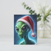 Alien Santa Claus Feestdagenkaart (Staand voorkant)
