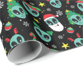 Alien Santa Claus Snowflakes kerstboom Cadeaupapier (Rol Hoek)