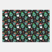 Alien Santa Claus Snowflakes kerstboom Inpakpapier Vel (Voorkant 2)