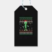 Alien Santa Hat Funny UGLY Kerstmis Pajama Holida Cadeaulabel (Voorkant)
