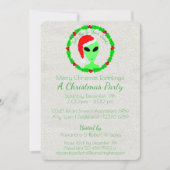 Alien Santa Holly Wreath Earthling Holiday Party Kaart (Voorkant)