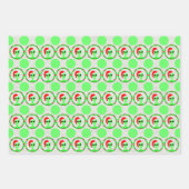 Alien Santa Holly Wreath-kerstevaluatie Inpakpapier Vel (Voorkant 3)