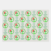 Alien Santa Holly Wreath-kerstevaluatie Inpakpapier Vel (Voorkant 2)