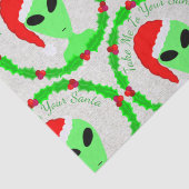 Alien Santa Holly Wreath Pattern Gekke Fun LGM Tissuepapier (Detail)