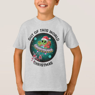Alien Santa in het Kinder UFO T-shirt