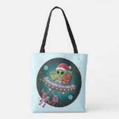 Alien Santa in UFO Tote Bag (Achterkant)