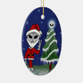 Alien Santa Keramisch Ornament (Rechts)