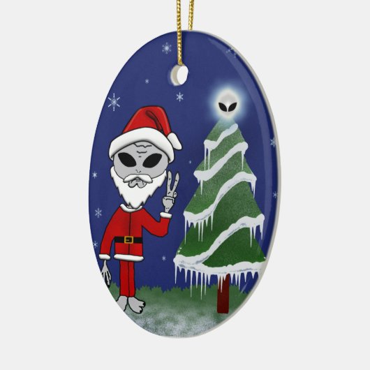Alien Santa Keramisch Ornament (Links)
