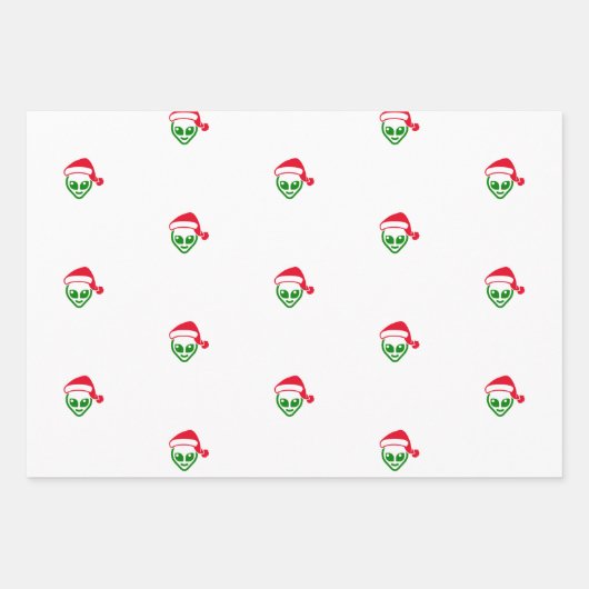 "Alien Santa" Kerst inpakpapier (Voorkant 3)