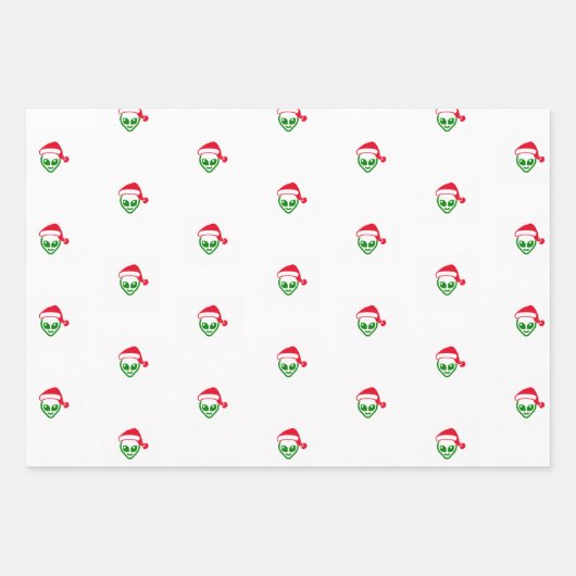 "Alien Santa" Kerst inpakpapier (Voorkant)