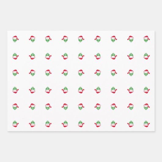 "Alien Santa" Kerst inpakpapier Vel (Voorkant 2)