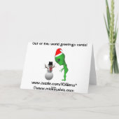 Alien Santa KerstkerstsierWenskaart Feestdagen Kaart (Achterkant)