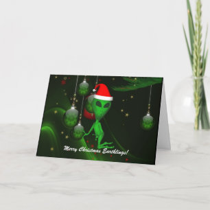 Alien Santa KerstkerstsierWenskaart Feestdagen Kaart