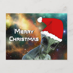 Alien Santa Merry-kerstpersonaliseren Briefkaart