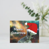 Alien Santa Merry-kerstpersonaliseren Briefkaart (Staand voorkant)