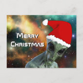 Alien Santa Merry-kerstpersonaliseren Briefkaart (Voorkant)