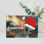 Alien Santa Merry-kerstpersonaliseren Kaart (Staand voorkant)