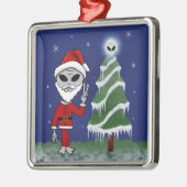 Alien Santa Metalen Ornament (Links)