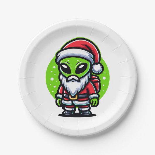 Alien Santa Papieren Bordje (Voorkant)