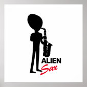 Alien Sax, buitenaardse muzikant Poster (Voorkant)