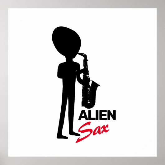 Alien Sax, buitenaardse muzikant Poster (Voorkant)