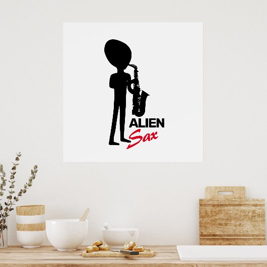 Alien Sax, buitenaardse muzikant Poster (Keuken)