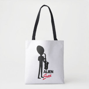 Alien Sax, buitenaardse muzikant Tote Bag