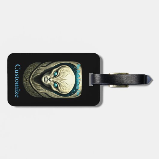 Alien schedel Head Thunder_Cove  Bagagelabel (Achterkant horizontaal)