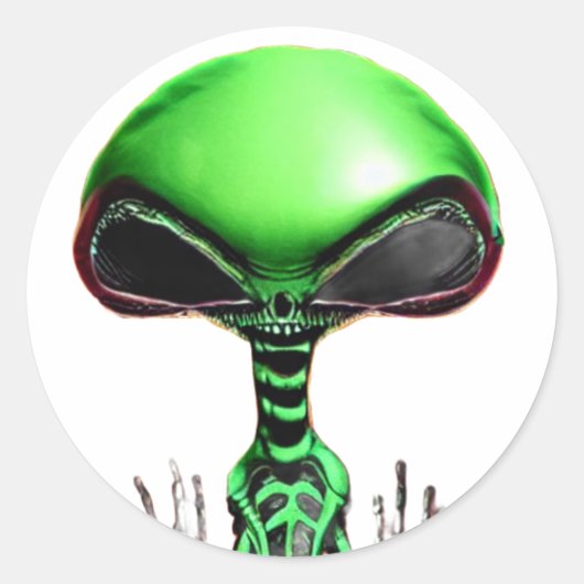 Alien sci-fi Cyborg Classic Round Sticker (Voorkant)