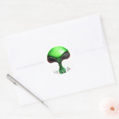 Alien sci-fi Cyborg Classic Round Sticker (Envelop)