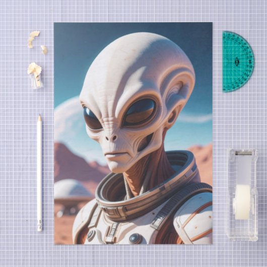 Alien Sci-Fi Decoupage Tissue Paper Tissuepapier (Craft)