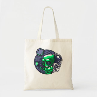 Alien Selfie Snap voor Astronomeer Teacher Space F Tote Bag
