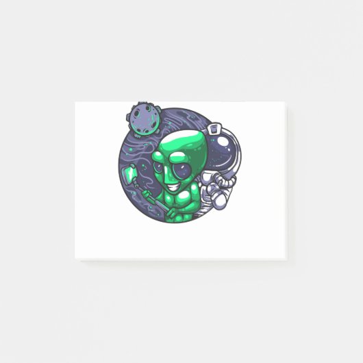 Alien Selfie Snap Voor Astronoom Leraar Ruimtelief Post-it® Notes (Voorkant)
