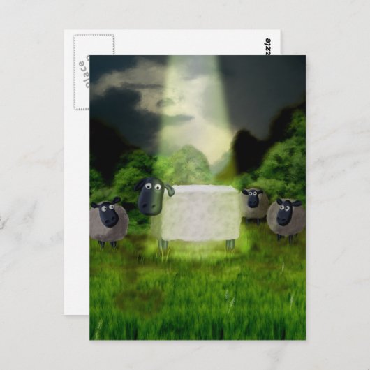 Alien Sheep Experiment Briefkaart (Voorkant / Achterkant)