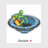 Alien Ship Skateboard 4-inch Kiss Cut Vinyl Sticke Sticker (Vel)