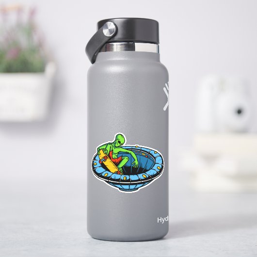 Alien Ship Skateboard 4-inch Kiss Cut Vinyl Sticke Sticker (HydroFlask)