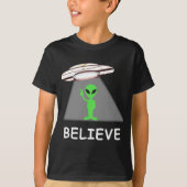 Alien Shirt - I Believe New Cool Ufo  (Voorkant)