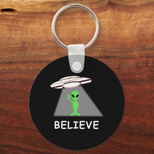Alien Shirt - I Believe New Cool Ufo Sleutelhanger (Voorkant)