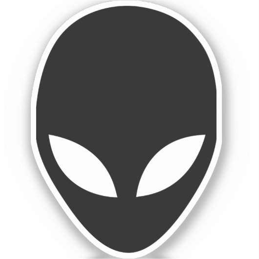 Alien silhouet gesneden vinyl sticker (Voorkant)