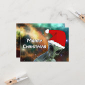 Alien Sinterklaas Vrolijk Kerstmis Personaliseer Kaart (Voorkant / Achterkant in situ)