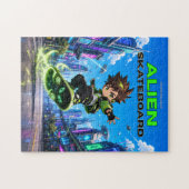 Alien Skateboard Legpuzzel (Horizontaal)