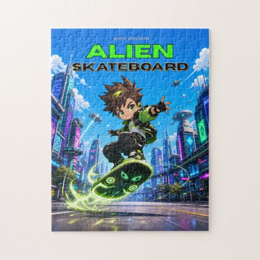 Alien Skateboard Legpuzzel (Verticaal)