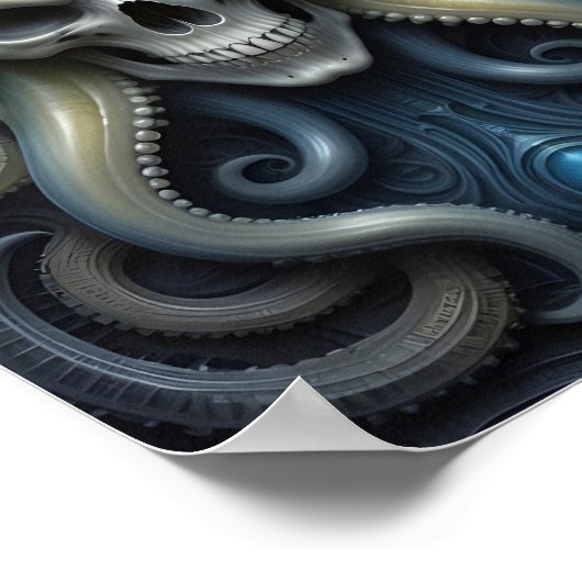 Alien Skull Octopus - 001 - Fantasy Art Poster (Hoek)