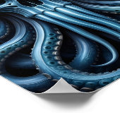 Alien Skull Octopus - 005 - Nacht V - Fantasy Art Poster (Hoek)