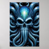 Alien Skull Octopus - 005 - Nacht V - Fantasy Art Poster (Voorkant)
